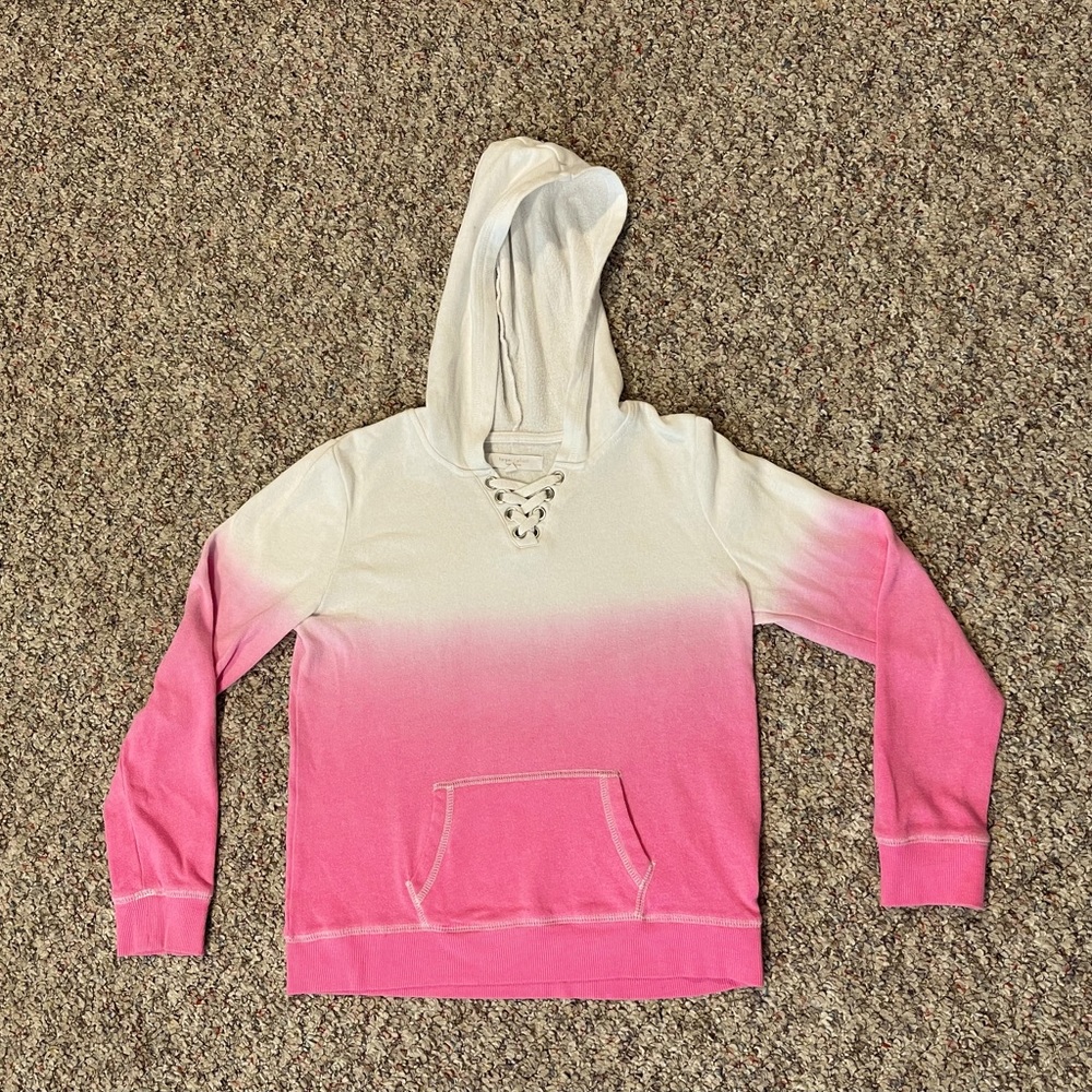 Girls Lightweight Pink Ombre Hoodie size M